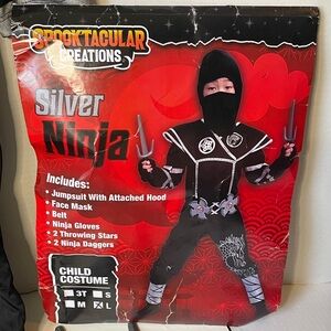 Silver Ninja Kids  Halloween Costume Large